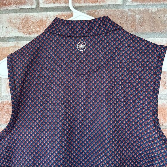 Peter Millar Golf Sleeveless Polo Deco Star Women’s Small UPF 50+ Blue - Picture 8 of 9